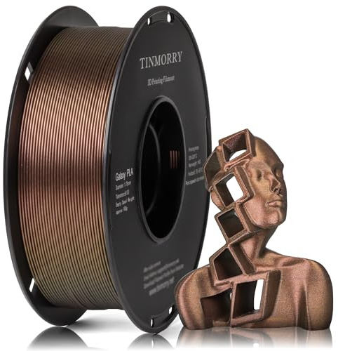 TINMORRY PLA Filament 1,75 mm für 3D-Drucker, 1 KG, Galaxy Braun | Galaxy-Finish mit Glitzereffekt, kaschiert Schichtlinien, gleichmäßiger Druck, gute Haftung, ideal für Deko und DIY-Projekte