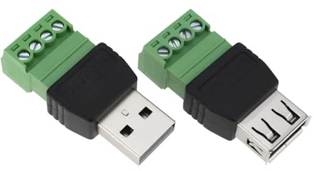 SG Store 2 Pcs USB to 4 Pin Terminal Solder Free Connector Suitable for Mobile Phone Computer Charger Data Cable