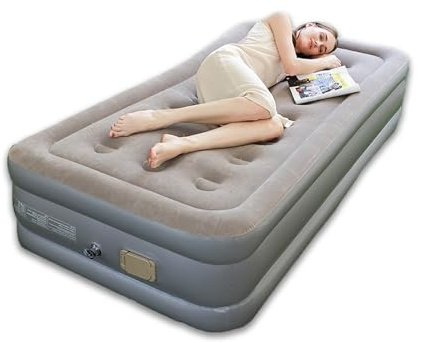 SpaLive King Size Inflatable Mattress - Electric Pump, Self-Inflating, Comfortable Air Bed for Home, Camping, and Travel (Single)