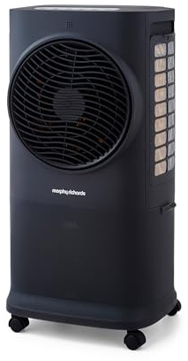 Morphy Richards Flexi Freeze 7L Air Cooler with Remote Control, No Hose Needed, LED Digital Display, 3 Fan Speeds, 3 Wind Modes, 8 Hour Timer, 360° Airflow, Honeycomb Filters, Low Noise, Black, 823251