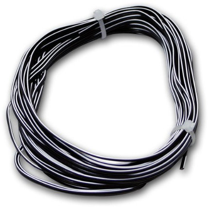 world-trading-net - 10m Zwillingslitze 0,14mm² Kupferlitze schwarzweiß