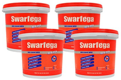 4 X SWARFEGA RED BOX HAND CLEANING WIPES