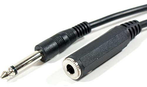 3M - 6.35MM MONO PLUG TO JACK SOCKET CABLE LEAD - 6.3MM 1/4 GUITAR EXTENSION