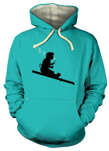 Banksy Bubble Girl Premium Hoodie Gr. M (99 cm), lagon