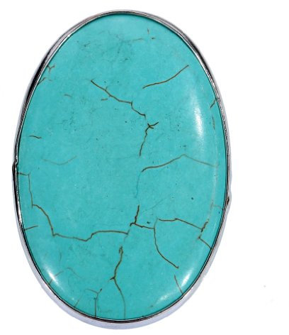 YAZILIND Lese Tibet Silber Rimous Oval Türkis Einzigartiges Design Auffallend Big Ring Einstellbare Frauen