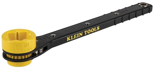 Klein Tools KT152T 4-in-1 Lineman's Slim Ratschenschlüssel mit langem, geriffeltem Griff für Griff und Hebelwirkung, schwarz