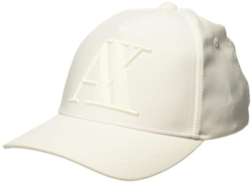 Armani Exchange Herren Rubberized 3D Logo Baseball Cap, White, Einheitsgröße
