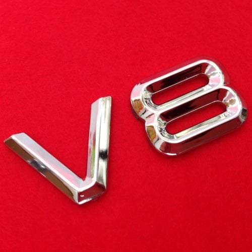 AutoScheich® V8 Emblem Zeichen Chrom Schriftzug Auto Aufkleber Motorhaube Kotflügel Logo 3D