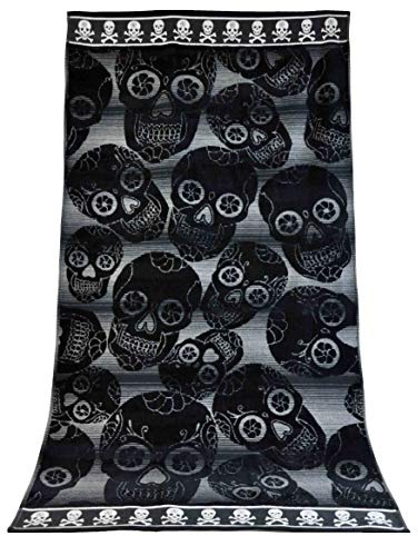 Casatessile Mehrschädeliges Frottee-Strandtuch 90x165 cm. Badetuch - Nero