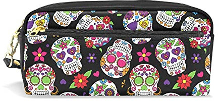 Bleistift Fall, Pen Tasche Make-up Tasche Geldbörse groß Kapazität Wasserdicht Skull of Studenten oder Frauen