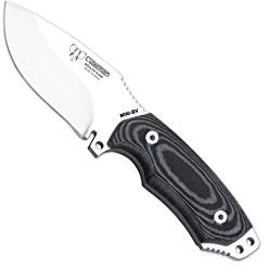 Cudeman 115-B* Messer Mini Boina Verde Mova Klinge aus 9 cm Edelstahl, schwarzer Micarta 10 cm Griff für Jagd, Angeln, Survival und Bushcraft + Flaschenhalter