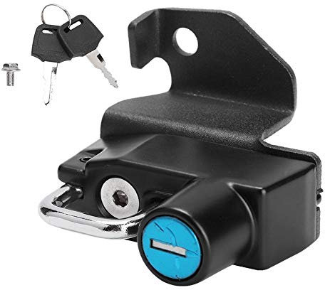 Lucchetto per casco moto, gancio di montaggio blocco in lega di alluminio con chiavi 2 pezzi adatto per Vulcan S 2015-2019 (nero)
