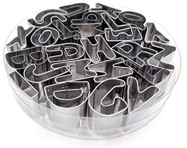 Gresunny 26 Stück ausstecher Buchstaben Alphabet ausstechformen keksausstecher Edelstahl plätzchen ausstecher Set mit aufbewahrungsbox backen Cutter Mold Kuchen Dekoration Modell