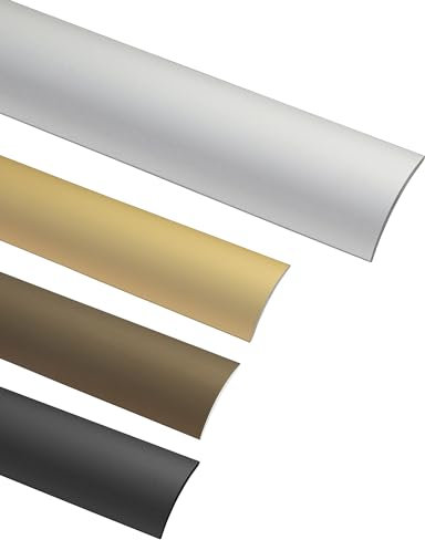 Gedotec Übergangsprofil Laminat - Vinyl Übergangs-Schiene selbstklebend Bodenprofil gewölbt | MADE IN GERMANY | Alu Silber eloxiert | Profil 40 x 2000 mm | 1 Stück - Ausgleichsprofil Aluminium