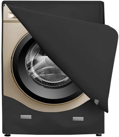 Housse pour machine à laver et sèche-linge, imperméable et résistante à la poussière, épaississement pour machine à chargement frontal L 68,6 x P 33 x H 99,1 cm (noir)