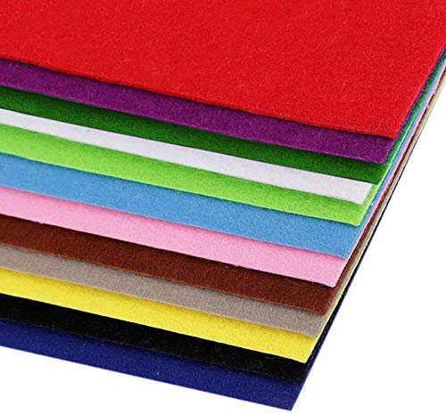 12 Bastelfilz Bögen DIN A4, ca. 2mm, 300g/m² bunter Mix Filz zum Basteln, Farbe:Farbmix 6
