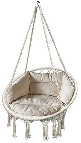 LEX Schaukel-Hängesessel m.Sitz/Rückenkissen Farbwahl (Natur)