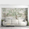 Toile Schlafzimmer Chinoiserie Tapete Garten Vintage Aufkleber – Grau selbstklebende Wandpapierdruck Heimdekor – Chinesischer Stil abziehbar Vinyl Kunst