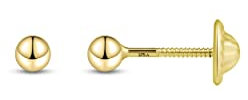 Amberta Allure Damen Kugel Ohrstecker aus 9K Gold: 3 mm