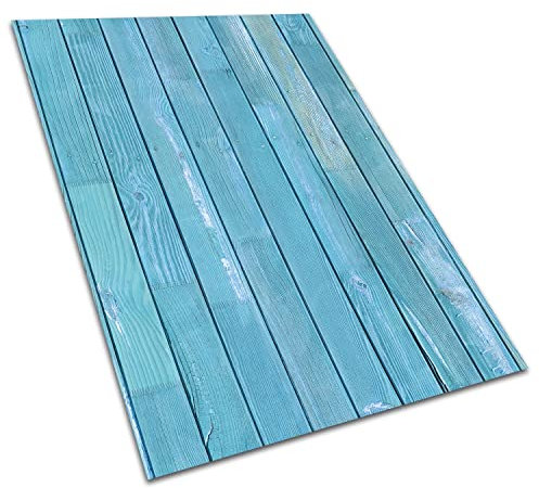 Decormat Tapis Vinyle Le Jardin PVC de Sol Bleu Lino Linoléum sur Balcon 60x90cm Étanche Extérieur de Terrasse - Bleu