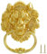 MOLIGOU Türklopfer mit Löwenkopf, 15,2 cm, dekorativer Haustürklopfer, antiker Löwen-Türring, Ziehgriff (Gold)
