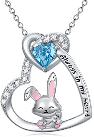 Flpruy Hase Kette, Hase Geschenk Kaninchen Anhänger Halskette Süßes Kette mit Geschenkbox, Muttertag Geschenk für Mama Damen Mädchen Frau