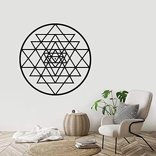 Sri Yantra Muster Vinyl Wand Aufkleber Heiligen Geometrie Abnehmbare Aufkleber Salon Wohnzimmer Schlafzimmer Home Dekoration Kunst Poster42X42CM
