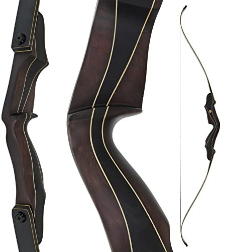 DRAKE ARCHERY Elite Riva - 62 Zoll - 20-60 lbs - Take Down Recurvebogen (40 lbs Rechtshand, Farbe: Plum)