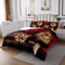 Löwen Tagesdecke 240x260 Afrika Wildtiere Gesteppt für Kinder Teenager Erwachsene Frauen,Rotem Rosen Blumen Muster Tagesdecke,Tiermotiven Weiche Luxus Mikrofaser Tagesdecke Quilt-Set,Schwarz Braun