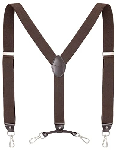 Ausukler Hosenträger Herren Extra Stark 3,5cm Breit mit Schwenkhaken Heavy Duty Men Braces Schwarz