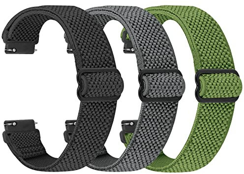 TumpCez Elastische Uhrenarmbänder,16mm 18mm 19mm 20mm 22mm 24mm Schnellverschluss Nylon Armband Verstellbare Aatmungsaktive Sportbänder Ersatzarmband für Herren Damen