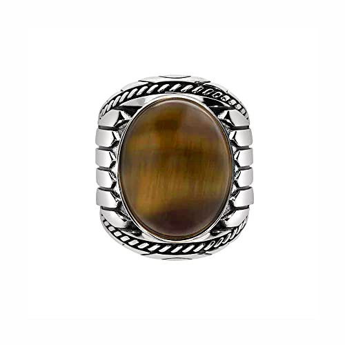 Herrenring, Silber, Tigerauge, Indiana, Silber