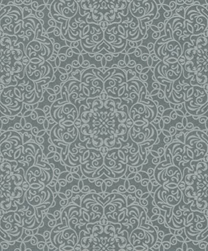 Rasch Tapete 632644 - Vliestapete mit großen Ornamenten und Mandalas in Grau