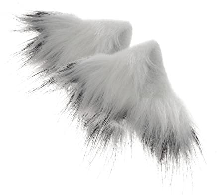 1 Paar Ausgestopfte Tierkopfbedeckung Plüschohren Haarspange Ohr Stirnband Ohren Stirnband Plüschohren Haarnadel Haarspangen Für Kätzchenohren Kunstpelz Weiß Fell Stoff Niedlich