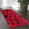 Yinghesheng Teppich Läufer Flur Küche rutschfest Waschbar Rote Rose 50x240cm Vintage Meterware, Teppichläufer Kücheläufer Polyester Anpassbar