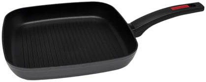 A2ZWORLD Bistecchiera Induzione Quadrata, Griglia Induzione con Fondo Antiaderente, 28X28cm, Spessore 4mm, per Grigliare e Tostare