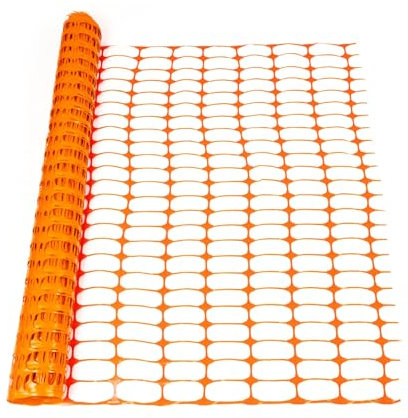 KARAT Absperrzaun Orange - 30 m Länge, 1 m Höhe - Maschendraht Hühnerzaun, Schutznetz, Warnnetz - 100g/m² Materialstärke - Robust & Wiederverwendbar für Garten, Baustelle, Weide oder Camping