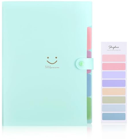 SKYDUE Fächermappe, Mappe Mit Fächern, Dokumentenmappe A4 Mit Etiketten, Ordnungsmappe Mappen Ordnersystem, Document Organizer Für Zuhause, Büro, Schule Und Auf Reisen(Grün)