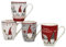 Set da 4 Tazzone da latte merry christmas decorazioni babbo natale gnomi elfo cl36 ottima idea regalo