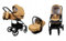 BabyLux® Kinderwagen Set 3 in 1 - Trailux - Sand Pearl - incl. Babywanne, Buggy Sportsitz, Auto-Babyschale - Autositz - Kinderwagenset - Kombikinderwagen mit Wickeltasche, Regenschutz usw.