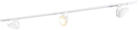 QAZQA - Modern 1-Phasiges Schienensystem Komplettset I Spotlight I Deckenspot I Deckenstrahler I Strahler mit 3-flammig Spotbalken verstellbaren Spot I Spotlight I Deckenspot I Deckenstrahler I Strahl