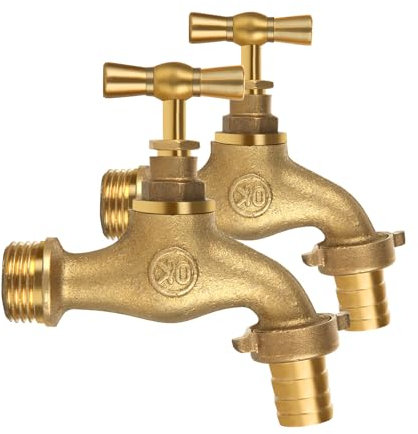 ASelected 1/2 Outdoor Garden Tap Garden Hose Brass Taps 2pcs Outdoor Brass Bib Taps for Watering Irrigation Hose Ends