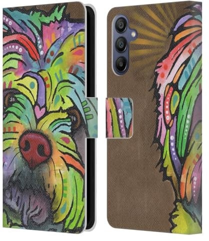 Head Case Designs Offizielle Dean Russo Amy Hunde 3 Leder Brieftaschen Handyhülle Hülle Huelle kompatibel mit Samsung Galaxy A15