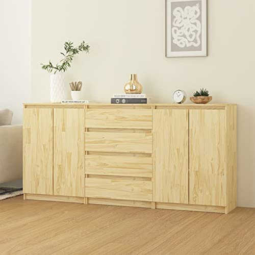 ZEYUAN Beistellschränke 3 STK. Massivholz Kiefer, Schrank Klein, Flurschrank, Kommode, Vorratsschrank, Flurschrank, Badezimmerschrank, Kleinmöbel - 3094812