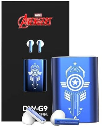 Marvel Captain America Bluetooth 5.3 Kopfhörer mit mechanischem Anheben und Geräuschunterdrückung, Touch-Steuerung und Design