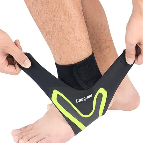 Coogime 2 Pcs chevillere entorse, chevillere de maintien football, Flexible Ankle Brace, attelle cheville, bandage pour fasciite plantaire, chevillères respirantes (Green, S(EU:35-38))