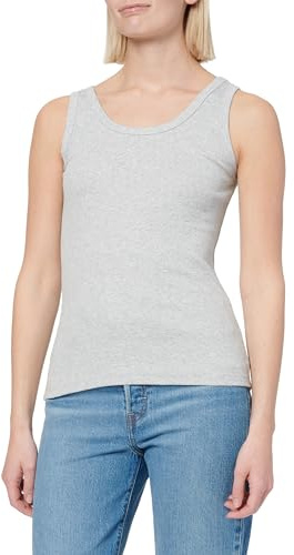 GANT Damen Slim Ribbed Tank TOP Trägershirt/Cami Shirt, Light Grey Melange, M