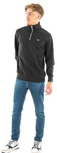 Levi's Men's Original HM 1/4 Zip Sweatshirt, Mineral Black, XL