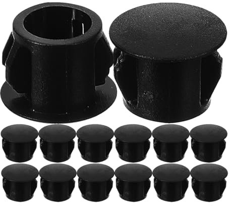 JECOMPRIS 50 Pièces Cache-Trous en Nylon Noir pour Meubles Bouchons De Trou De 1.2 Cm pour Décoration Et Finitions Discrètes