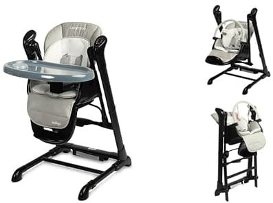 Sleepy shop 24 YOUR PERFECT MATTRESS Hochstuhl - Kinderstuhl für baby, Kindersitz & Hauck ab 0 jahr, 2 in 1, Schaukelstuhl und Fütterungsstuhl für Kinder und Babys, Sitze & Zubehör (GREY)